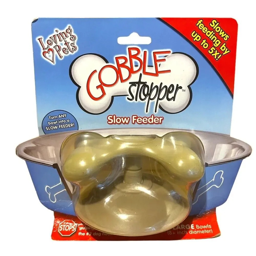 Loving Pets Dog Bone Gobble Stopper Slow Feeder Large Bowls 8+ Inch